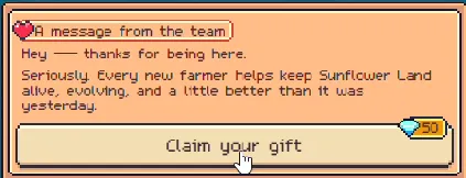 Recompensa de 50 gemas
