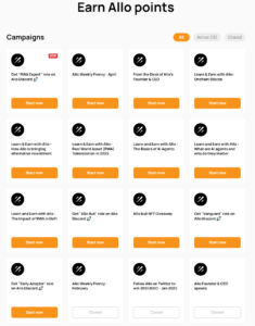 Gana puntos ALLO: airdrop potencial