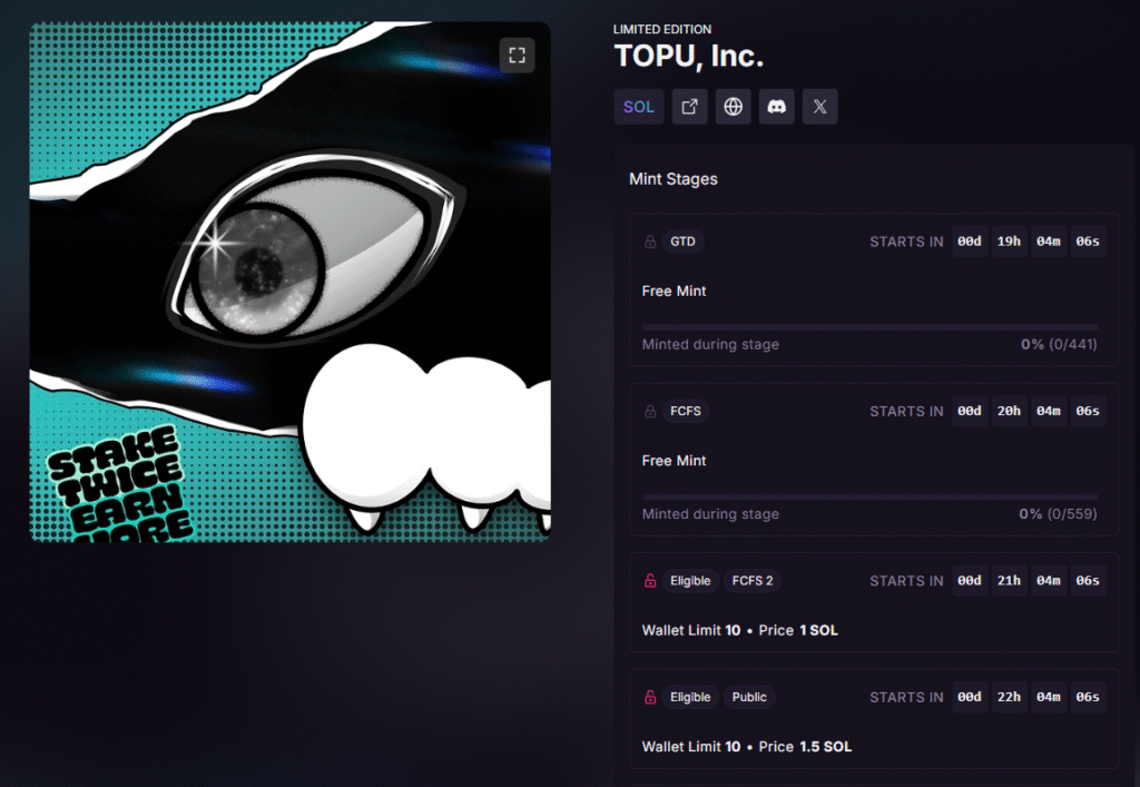 Fragmetric’s TOPU Inc. Collection Eligibility Checker is now live in magic eden