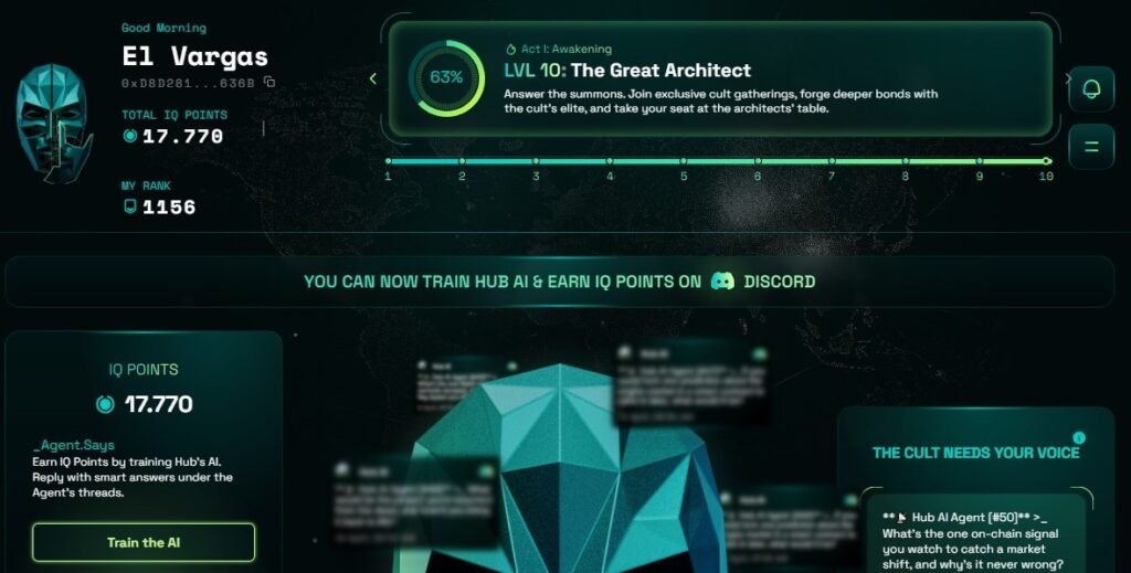 Puntos IQ de hub.xyz airdrop