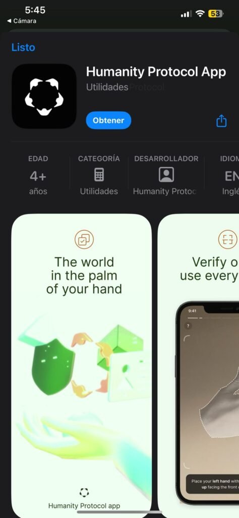 Aplicación móvil de humanity
