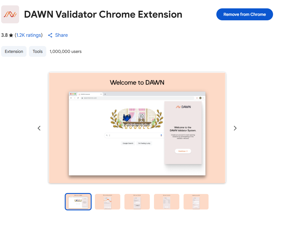 Extension dawn pedin airdrop