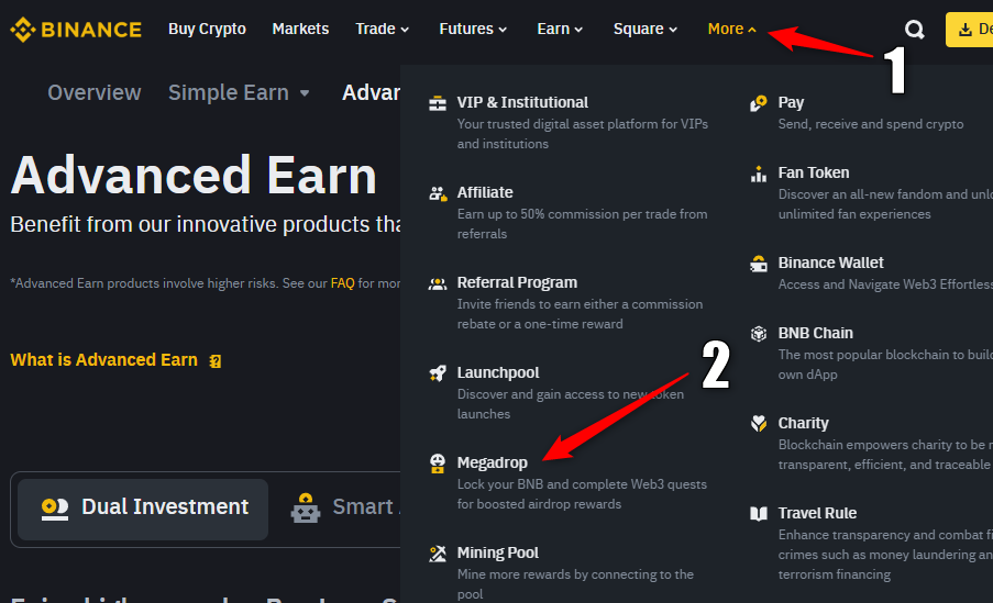 Megadrop en binance