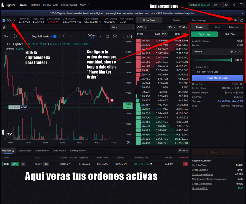 Trading de perpetuos de Lighter