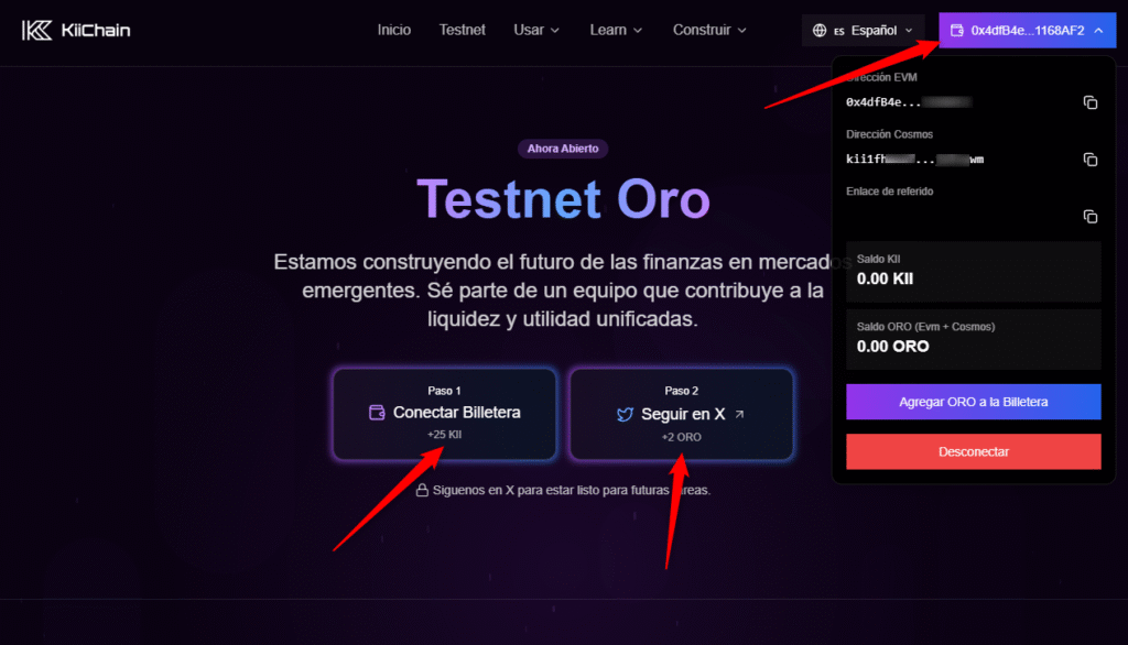 Reclama kiichain testnet