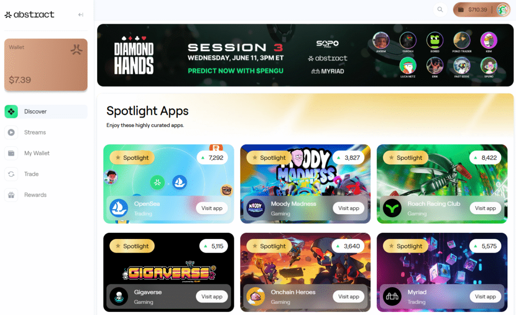 Abstract portal apps xp